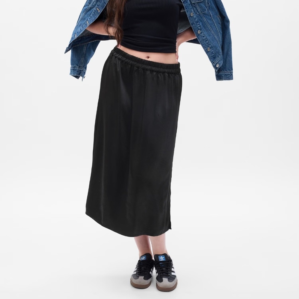 NWT Gap Satin Midi Slip Skirt